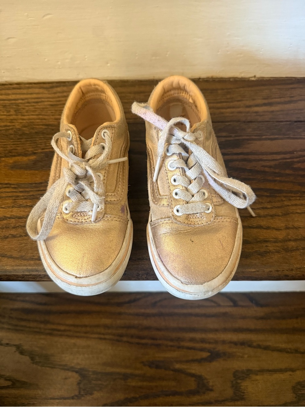 Vans Kids Metallic Rose Gold Lace-Up Sneakers